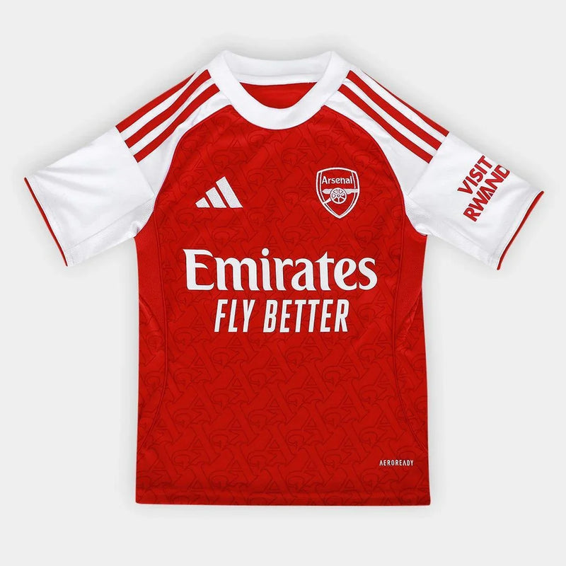 Camisa Infantil Arsenal Home 25/26 s/n Torcedor Adidas - Vermelho+Branco